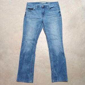 BKE Jeans Mens 36x34 Derek Straight Leg Blue Stretch Denim Buckle Streetwear